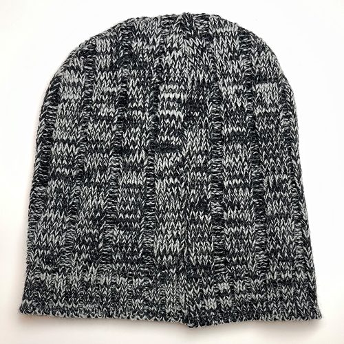 Back of Knit Beanie with Leather Debossed R2R Tag