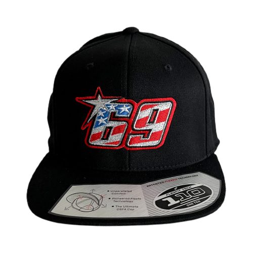 Front of Nicky Hayden 69 Memorial Snapback Hat - Black
