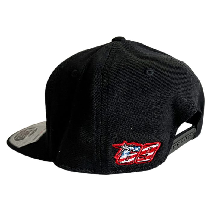 Back of Nicky Hayden 69 Memorial Snapback Hat - Black