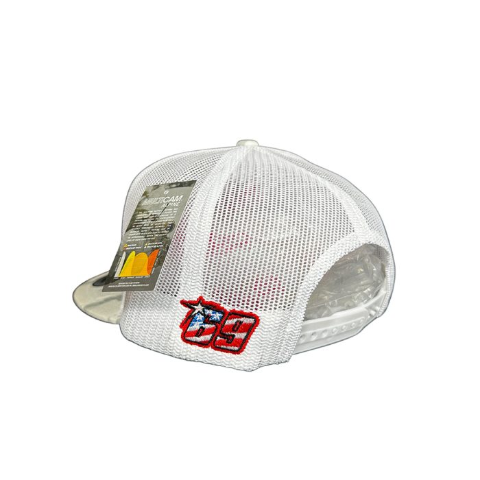 Back of the White Camo Nicky Hayden 69 Memorial Snapback Hat
