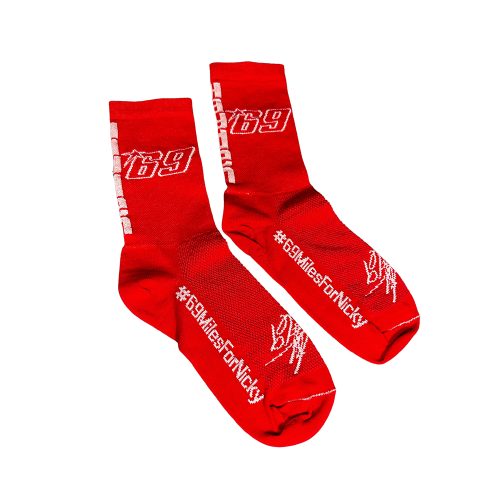Nicky Hayden 69 Miles Cycling Socks on white background